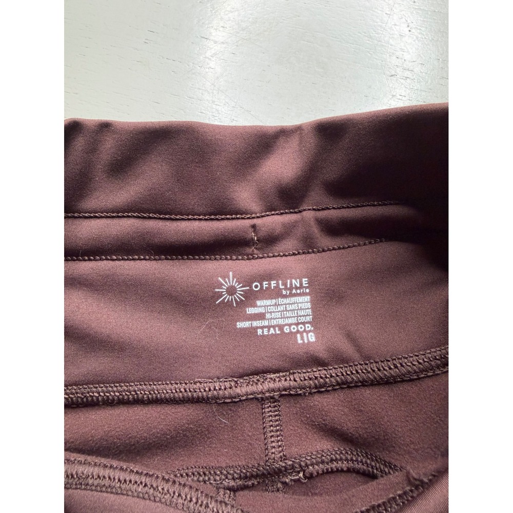 OFFLINE by Aerie Warmup Leggings Burgundy High Rise Women's  Size Large Short - Picture 5 of 7
